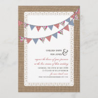 Live Stream Virtual Wedding Lace Burlap Bunting