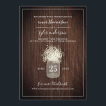 Live Stream Virtual Wedding Rustic Mason Jar Wood Kaart<br><div class="desc">Een rustig live stream virtueel trouwthema met een illustratie in het midden van een moeraspot van babyadem.  Achtergrond is hout geïnspireerd.  Pas de tekst aan.</div>