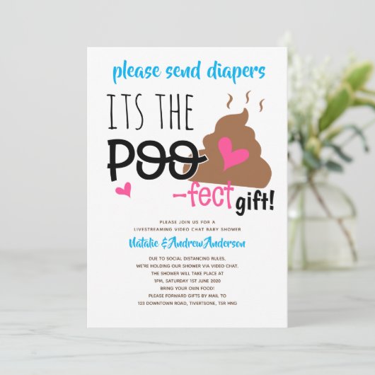 Live streaming Baby shower via videochat Mail Gift Kaart (Staand voorkant)