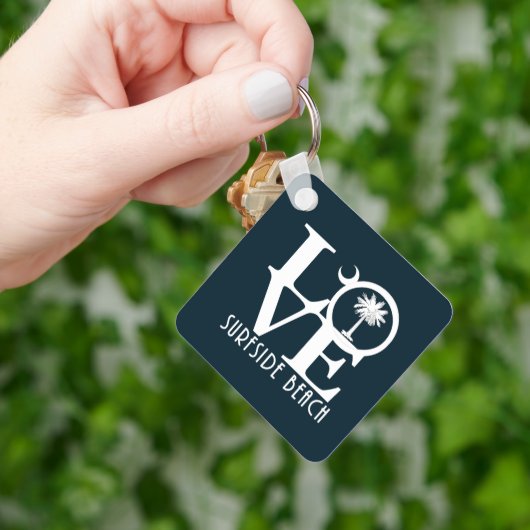 LIVE Surfside Beach SC House Flag Sleutelhanger (Hand)