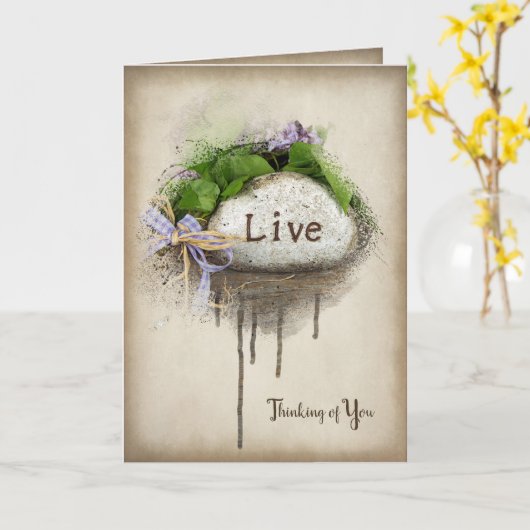 LIVE-tekst in steen Kaart (Gele Bloem)