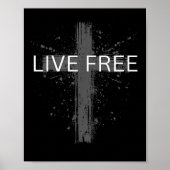 Live Text Christian, Patriotic Cross Flag Faith Do Poster (Voorkant)