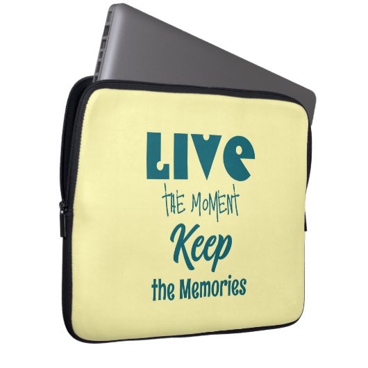 Live the Moment, Keep the Memories Electronics Bag Laptop Sleeve (Voorkant Rechts)