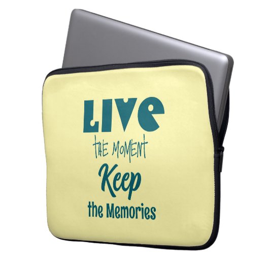 Live the Moment, Keep the Memories Electronics Bag Laptop Sleeve (Voorkant Links)