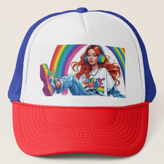 Live the Vibe Girl Trucker Pet (Voorkant)