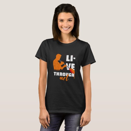 Live through glass t-shirt (Voorkant volledig)