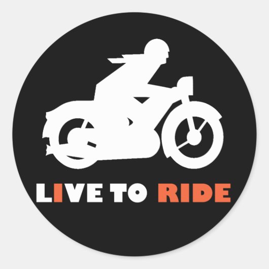 Live to Ride Biker Motorfiets Sticker (Voorkant)