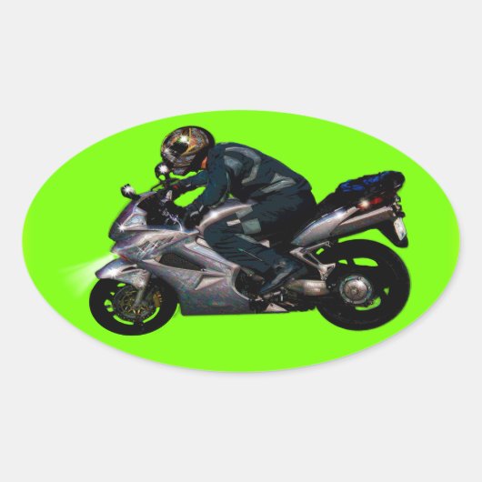 Live to ride motorbiker ovale sticker (Voorkant)