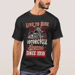Live to Ride Motorcycle Legend sinds 1959, fietser T-shirt