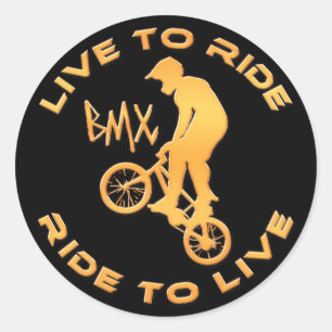 Live to Ride to Live BMX Ronde Sticker