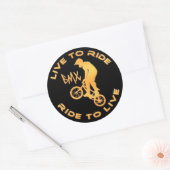 Live to Ride to Live BMX Ronde Sticker (Envelop)