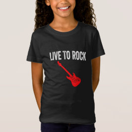 Live To Rock Red Electric Guitar Music Graphic Art T-shirt