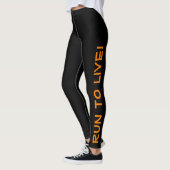 Live to Run! Rennen om te leven! Zwart & Oranje ha Leggings (Links)