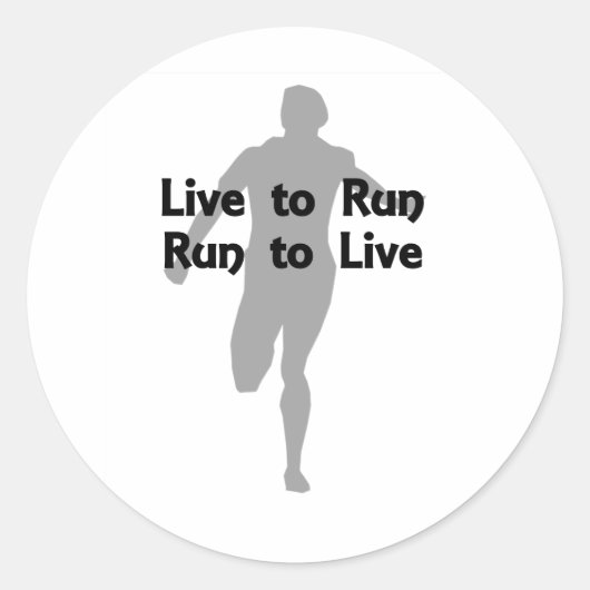 Live to Run, Run to Live Ronde Sticker (Voorkant)