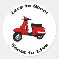 Live to Scoot Ronde Sticker