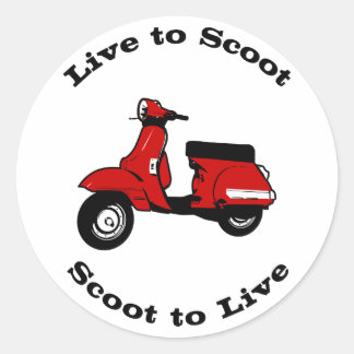 Live to Scoot Ronde Sticker