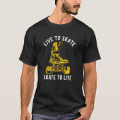 Live to Skate Skate to Live Skateboard Distressed T-shirt (Voorkant)