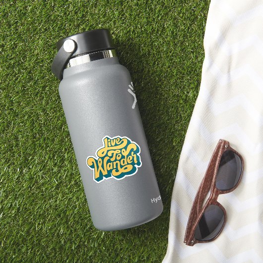Live To Wander Retro Reissticker Sticker (HydroFlask Insitu)