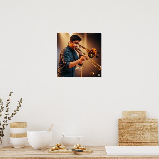 Live Trombone Player Graphic Poster (Keuken)
