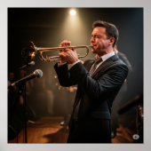 Live trompet speler grafiek poster (Voorkant)