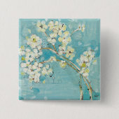 Live Turquoise Vierkante Button 5,1 Cm (Voorkant)