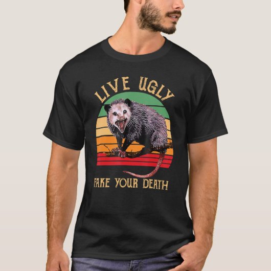 Live Ugly Fake Your Death  Ugly Possum T-shirt (Voorkant)