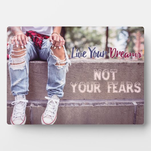 Live Uw aangepaste kleurenplaque uit dromen Fotoplaat (voorkant)