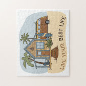 Live uw best Life Beach cabine Surfer Legpuzzel (Verticaal)