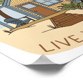 Live uw best Life Beach cabine Surfer Poster (Hoek)