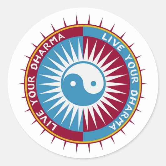 Live Uw Dharma Ronde Sticker (Voorkant)