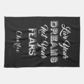 Live uw dromen, aangepaste naam en handdoek in kle (Horizontaal)