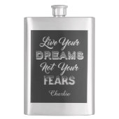 Live uw dromen, aangepaste naam en kleurenkolf flacon (Voorkant)