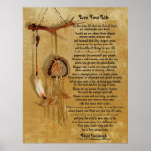 "Live uw leven", Chief Tecumseh w/ Dream catcher Poster (Voorkant)