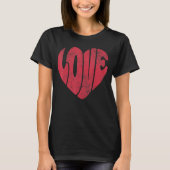 LIVE Valentijnsdag Retro Groovy Love Valentijn H T-shirt (Voorkant)