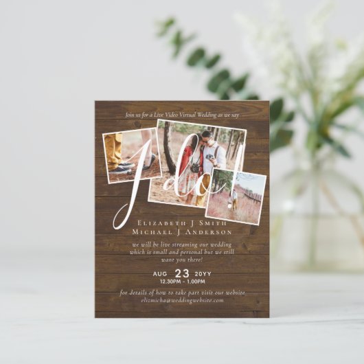 Live Video Chat Wedding of Couples Shower Invites (Staand voorkant)