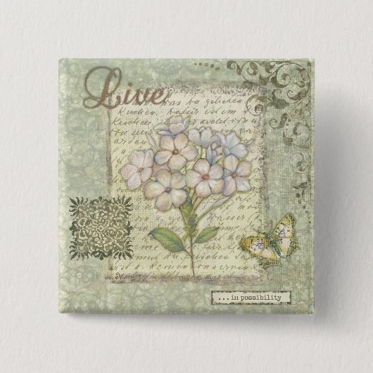 Live Vierkante Button 5,1 Cm (Voorkant)