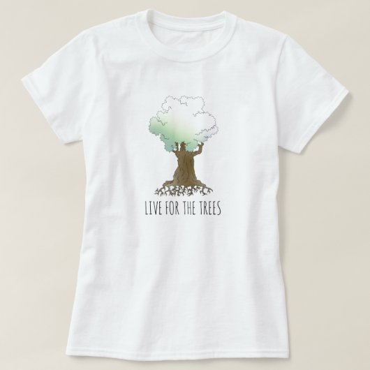 Live voor de bomen t-shirt (Design voorkant)