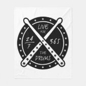 Live voor de trommels fleece deken (Voorkant)
