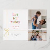 Live voor vandaag 2 Foto Gold Foil Kaart (Voorkant)