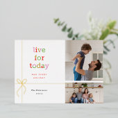 Live voor vandaag 2 Foto Gold Foil Kaart (Staand Voorkant)