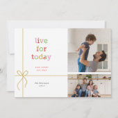 Live voor vandaag-feestdag fotokaart met 2 foto's feestdagenkaart (Voorkant)