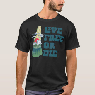 Live Vrij Of Sterf New Hampshire Outdoor Wandelsta T-shirt