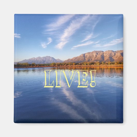 Live! Water Bergen Meer Landschap Magneet (Voorkant)