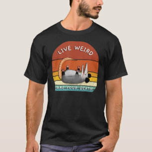 Live Weird Possum Funny Opossum Puns Sunset Fake Y T-shirt