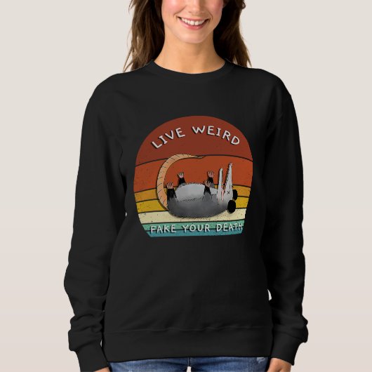 Live Weird Possum  Opossum Grappen Sunset Doe Also Trui (Voorkant)