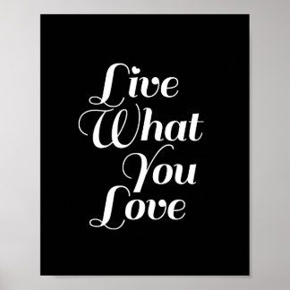 Live What - Typografie Citaat Print in Black