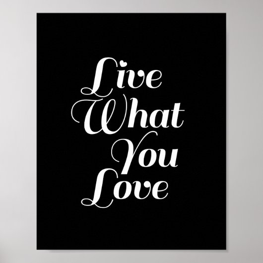 Live What - Typografie Citaat Print in Black (Voorkant)