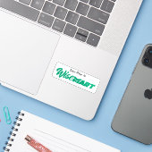"Live Wise bij WiseMart" - Sticker (Laptop met iPhone)