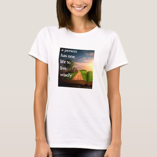 Live Wisely (v3 licht) T-shirt (Voorkant)