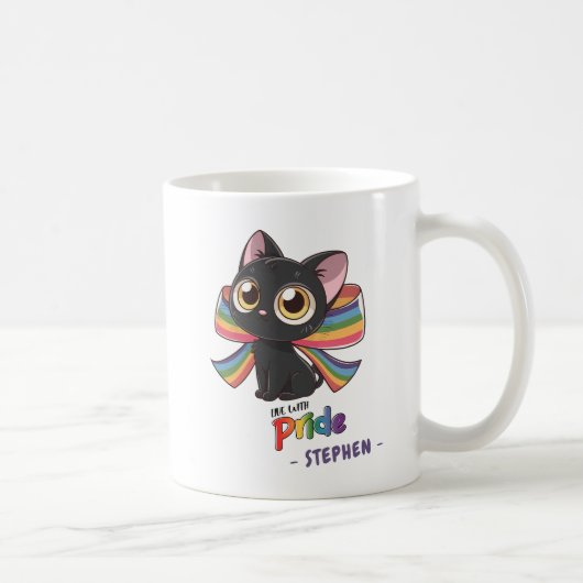 Live with Pride – Rainbow Cat LGBTQ Pride Koffiemok (Rechts)